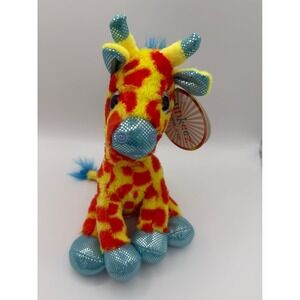 WINKEEZ Here's Winking at You Giraffe Plush Stuffed Animal Toy Blue Feet 8" NWT
